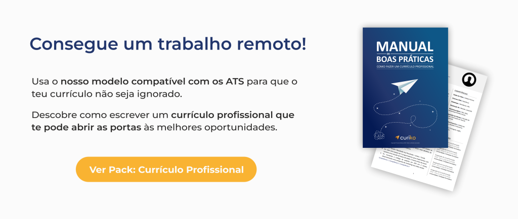 Modelo de currículo profissional para trabalho remoto ou a partir de casa