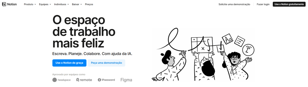Notion - programa de organização para trabalho remoto